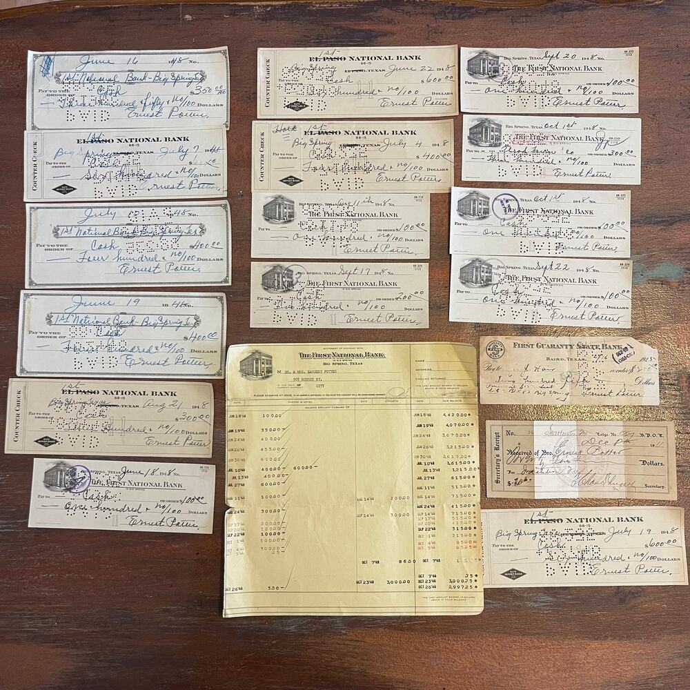 VTG First National Bank & Others Bank Statement + Paid Bank Checks 1911/12/25/48